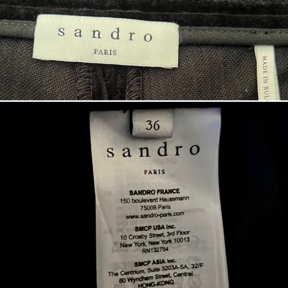 Sandro Corduroy Wide-legged Pants, Small/FR 36 - Picture 7 of 10